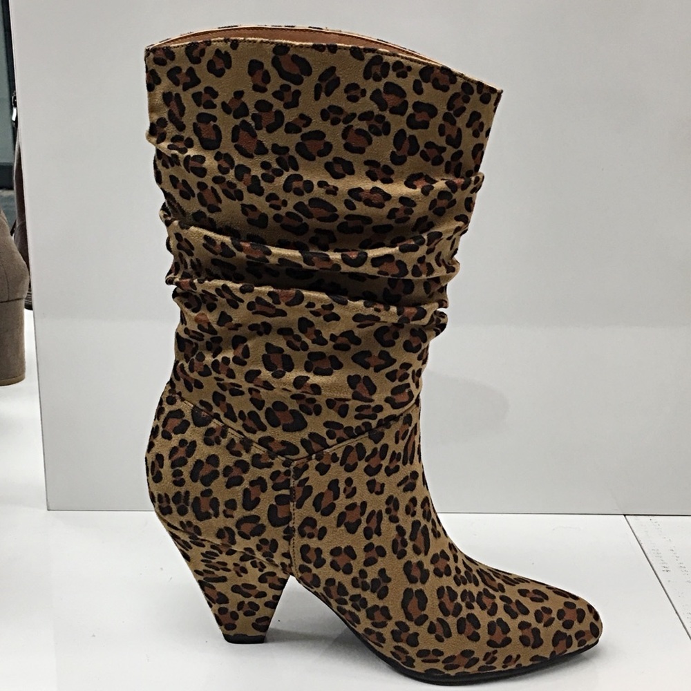 1 left! Nature Breeze Leopard Slouch Heel BOOT - Picture 5 of 7